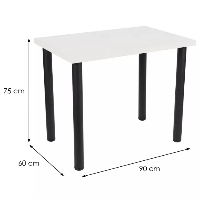 Asztal Ron 90x60 fehér,3