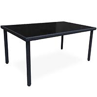 Asztal technorattan Dandy fekete 150x90 cm