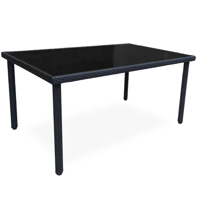 Asztal technorattan Dandy fekete 150x90 cm
