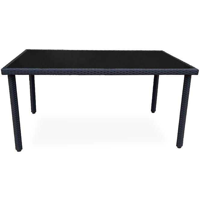 Asztal technorattan Dandy fekete 150x90 cm