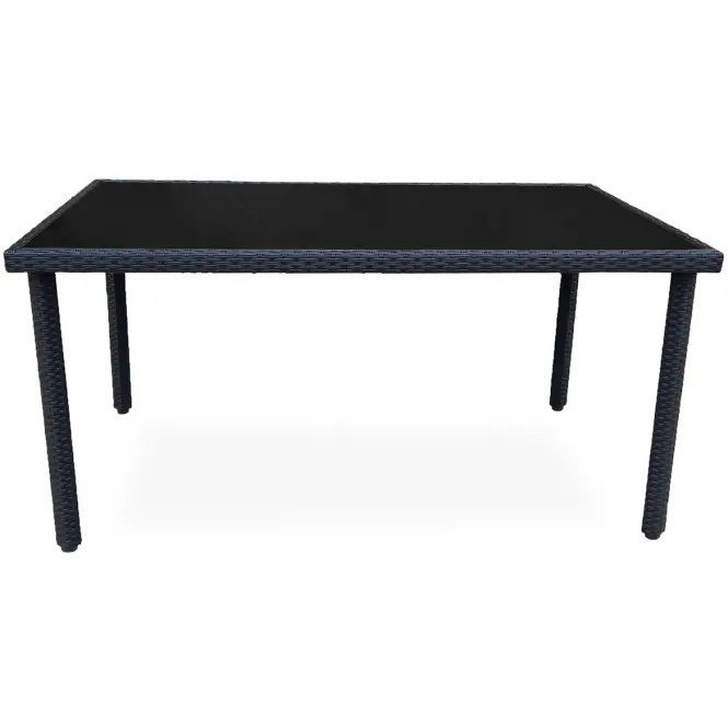 Asztal technorattan Dandy fekete 150x90 cm,2