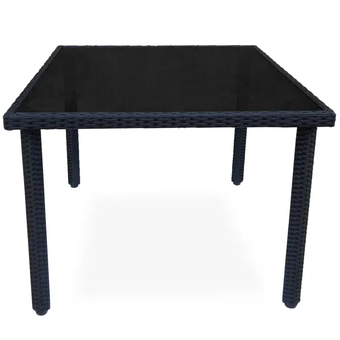 Asztal technorattan Dandy fekete 150x90 cm