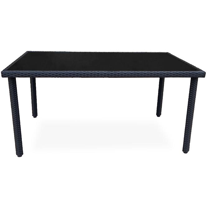 Kerti asztal technorattan Dandy 150x90 fekete