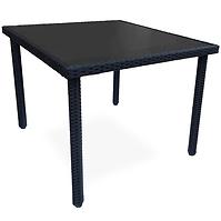 Asztal technorattan Dandy fekete 90x90 cm