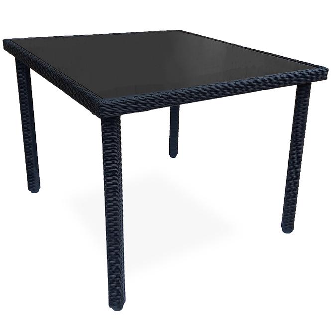 Asztal technorattan Dandy fekete 90x90 cm