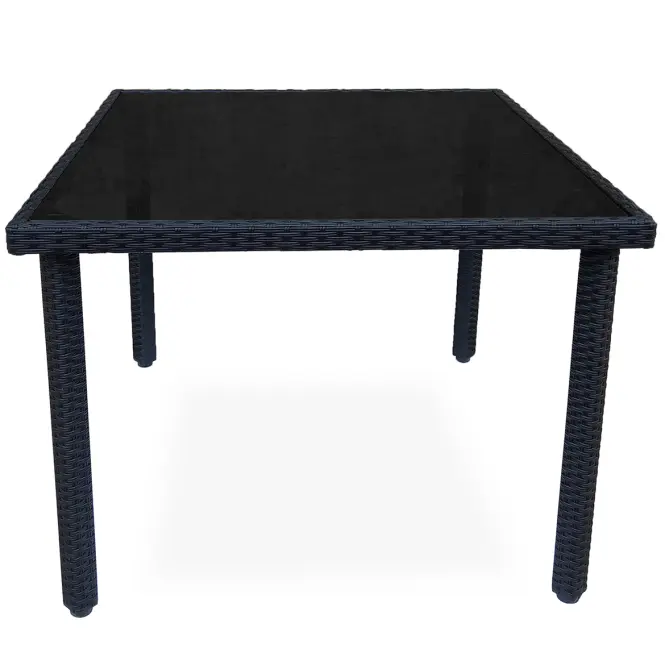 Asztal technorattan Dandy fekete 90x90 cm,2
