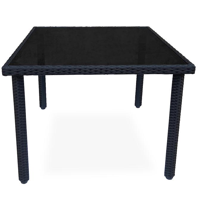 Kerti asztal technorattan Dandy 90x90 fekete