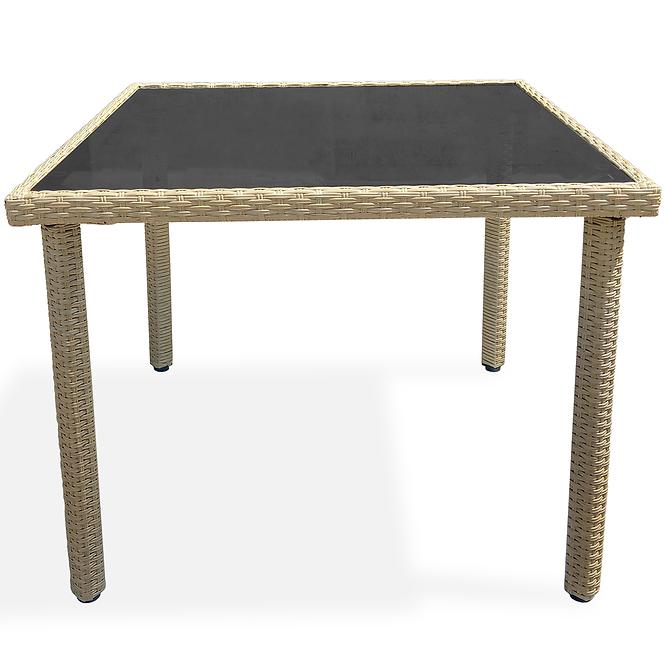 Asztal technorattan Dandy természetes 90x90 cm