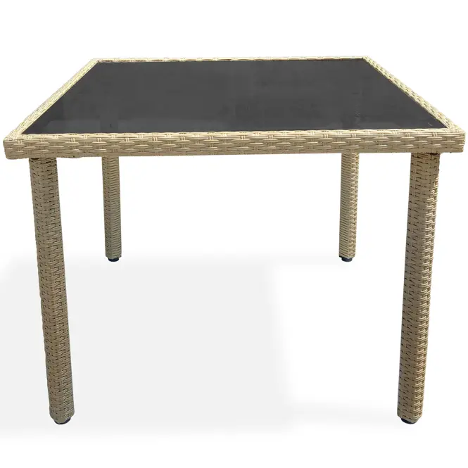 Asztal technorattan Dandy természetes 90x90 cm,2