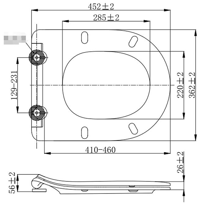 Wc ülőke Goya fekete lassú záródású,8