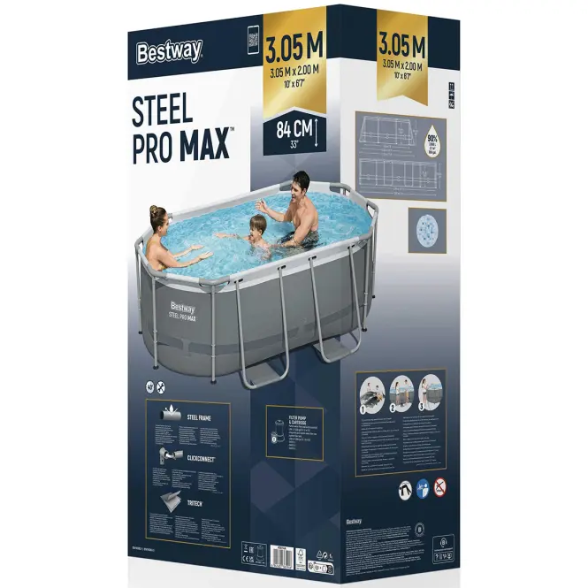 Ovális medence kerettel 3,05 x 2 x 0,84 m 5614A BESTWAY,8