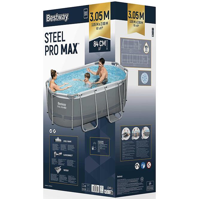 Ovális medence kerettel 3,05 x 2 x 0,84 m 5614A BESTWAY,8