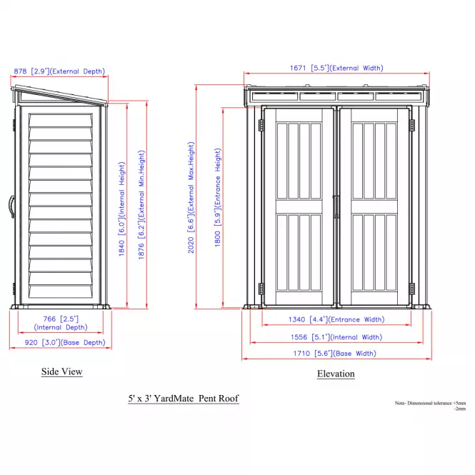 Kertiház Yardmate Pent Plus 5x3