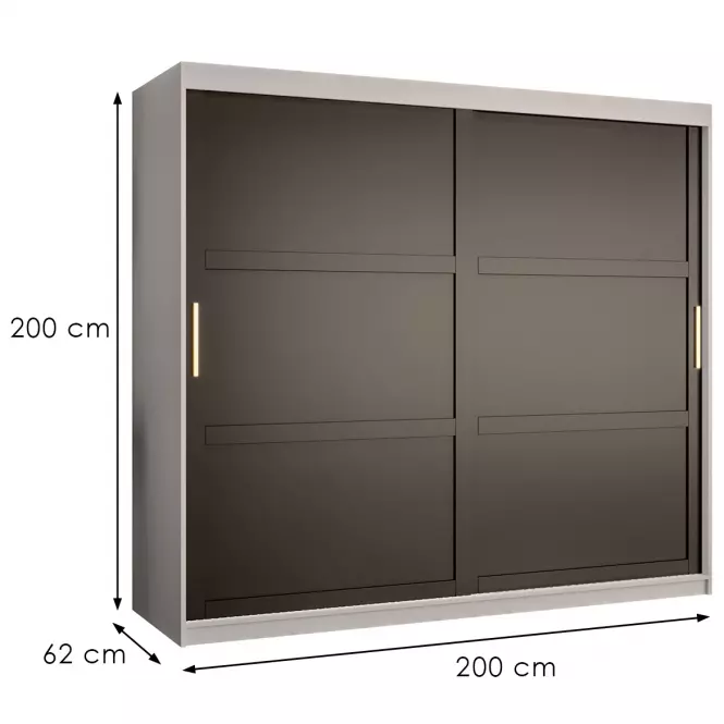 Szekrény Amiro 1 200 fehér/fekete,3