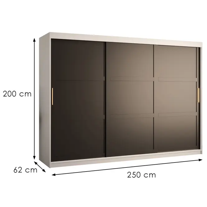 Szekrény Amiro 1 250 fehér/fekete,3