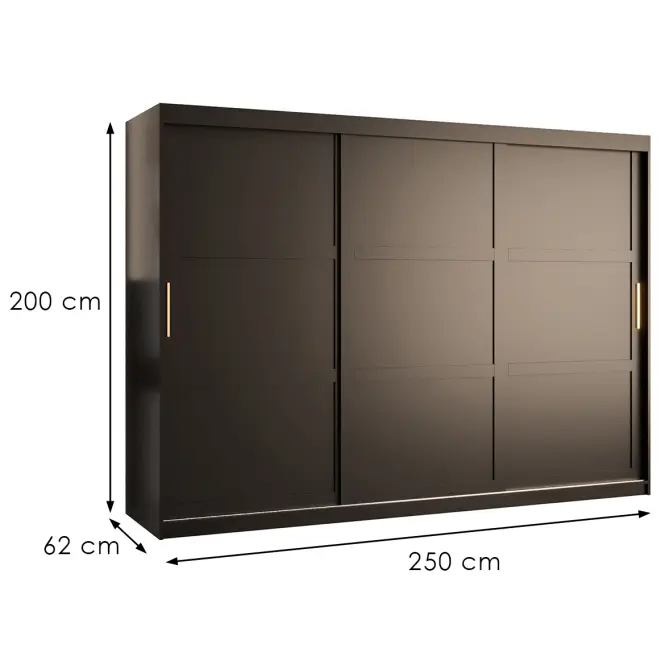 Szekrény Amiro 1 250 fekete/fekete,3