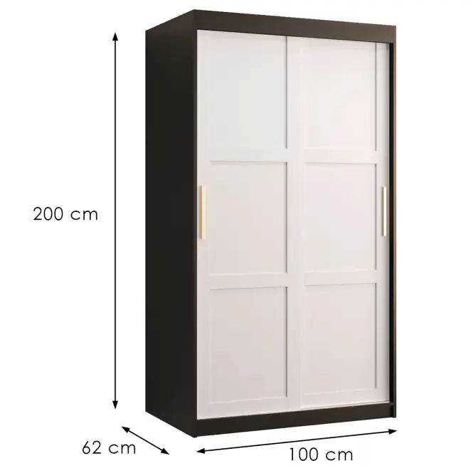 Szekrény Amiro 1 100 fekete/fehér,3