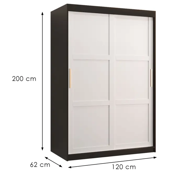 Szekrény Amiro 1 120 fekete/fehér,3