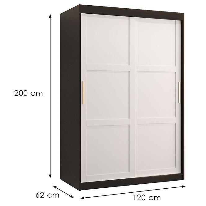 Szekrény Amiro 1 120 fekete/fehér,3