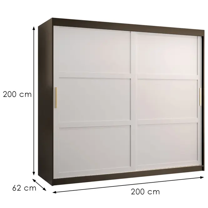 Szekrény Amiro 1 200 fekete/fehér,3