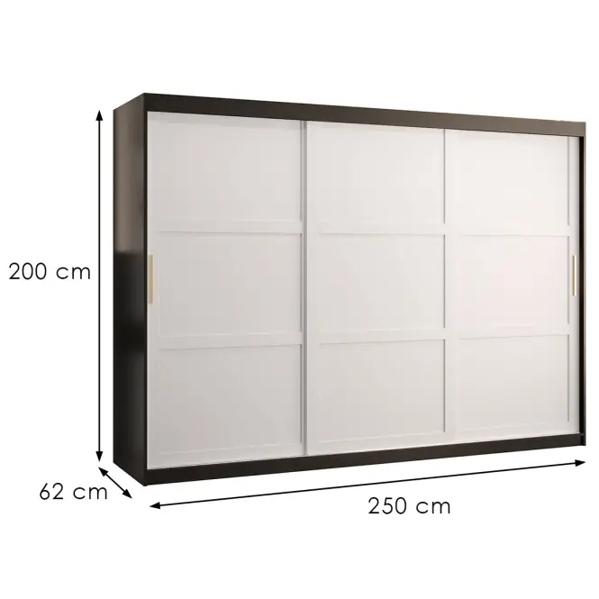 Szekrény Amiro 1 250 fekete/fehér,3