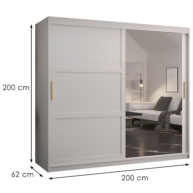 Szekrény Amiro 2 200 fehér/fehér,2