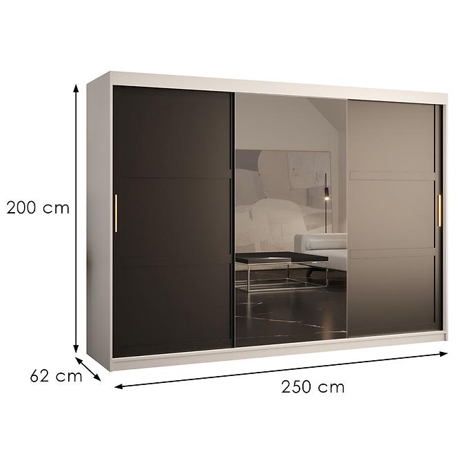 Szekrény Amiro 2 250 fehér/fekete,2