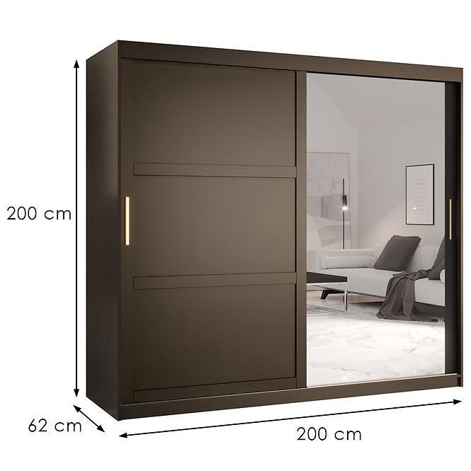 Szekrény Amiro 2 200 fekete/fekete,2