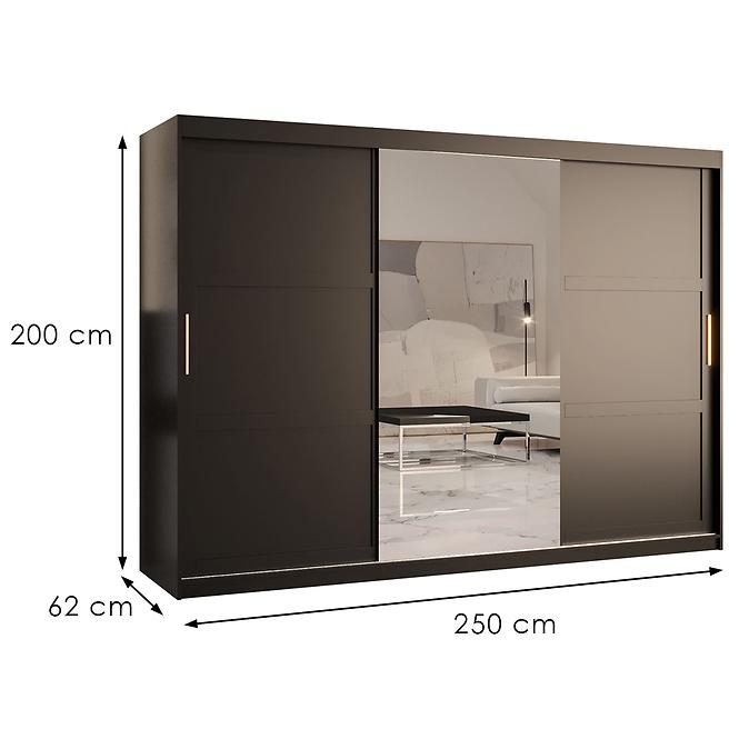 Szekrény Amiro 2 250 fekete/fekete