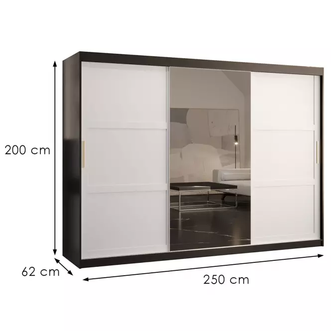 Szekrény Amiro 2 250 fekete/fehér