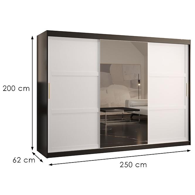 Szekrény Amiro 2 250 fekete/fehér