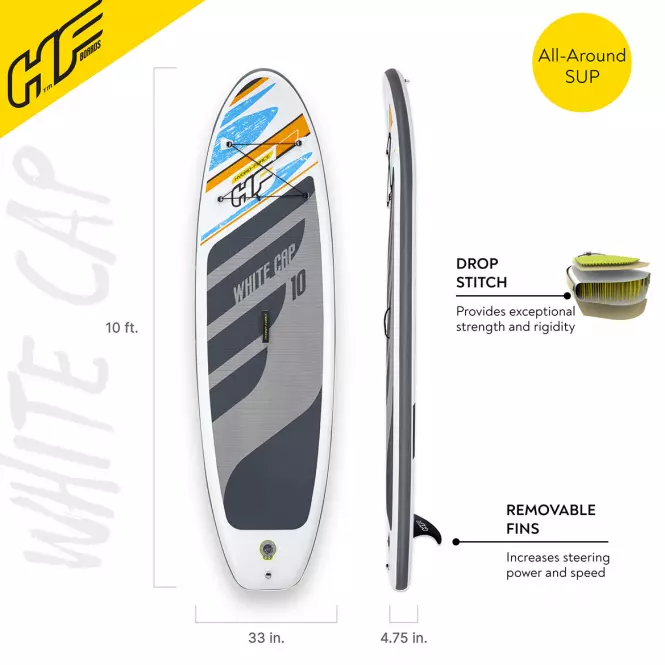 Felfújható készlet paddleboard SUP WHITE CAP SET HYDRO-FORCE 65342 BESTWAY