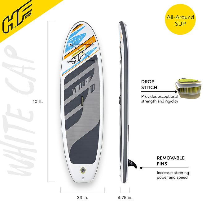 Felfújható készlet paddleboard SUP WHITE CAP SET HYDRO-FORCE 65342 BESTWAY