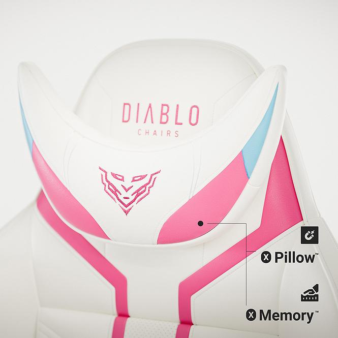 Gamer szék Normal Diablo X-Ray 2.0 fehér/rózsaszín