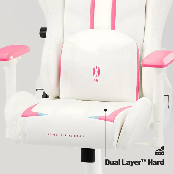 Gamer szék Normal Diablo X-Ray 2.0 fehér/rózsaszín