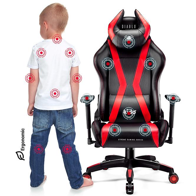 Gamer szék gyerekeknek Diablo X-Horn 2.0 fekete/piros