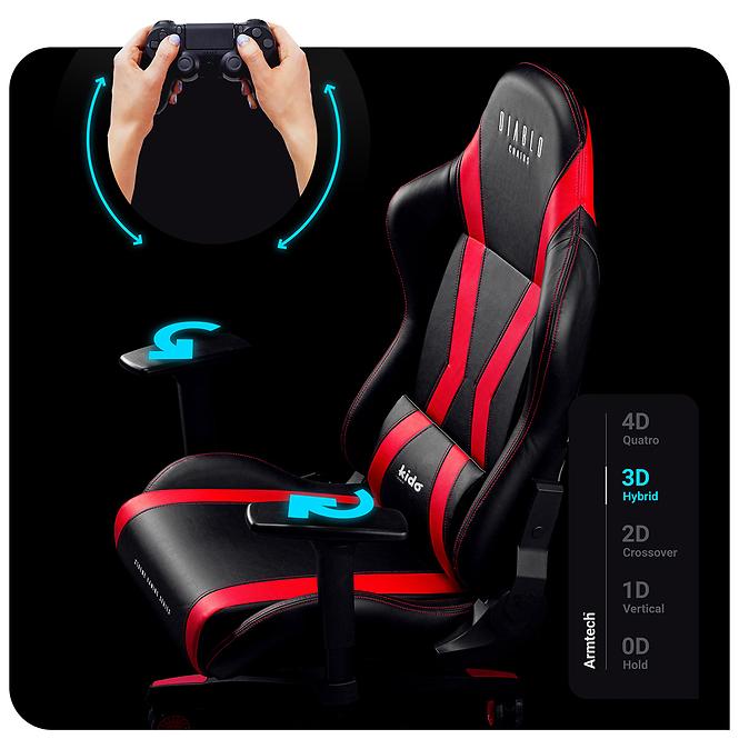 Gamer szék gyerekeknek Diablo X-Horn 2.0 fekete/piros