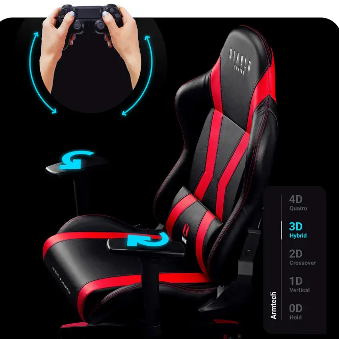 Gamer szék Normal Diablo X-Horn 2.0 fekete/piros