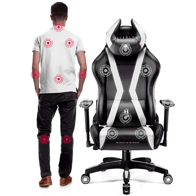 Gamer szék King Diablo X-Horn 2.0 fekete/fehér,8