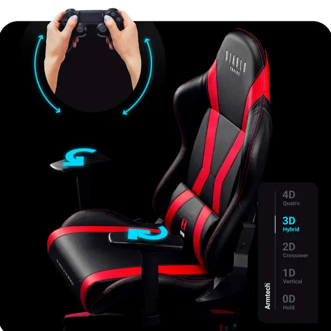 Gamer szék King Diablo X-Horn 2.0 fekete/piros
