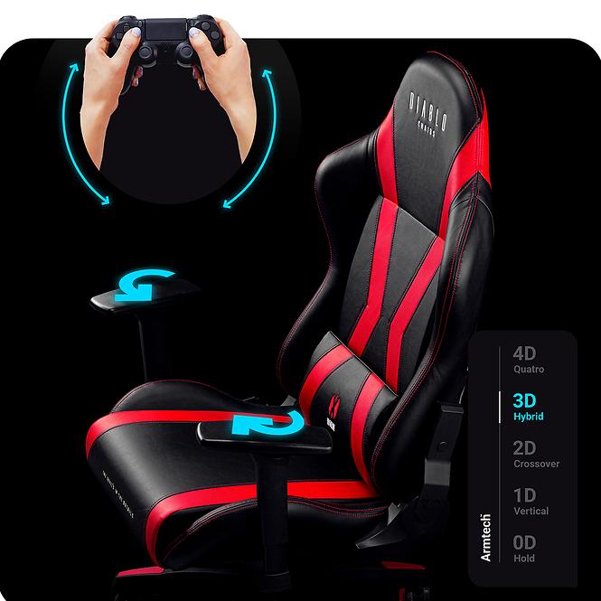Gamer szék King Diablo X-Horn 2.0 fekete/piros