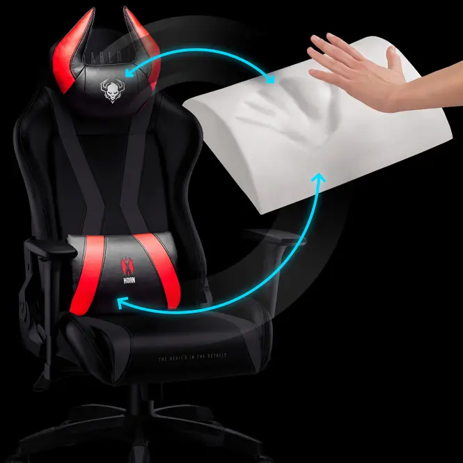 Gamer szék King Diablo X-Horn 2.0 fekete/piros,19