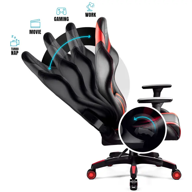 Gamer szék King Diablo X-Horn 2.0 fekete/piros,7