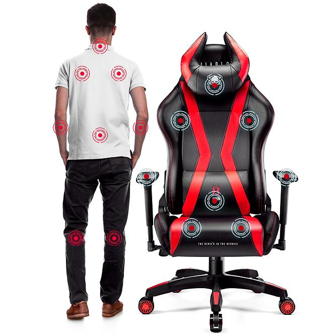 Gamer szék King Diablo X-Horn 2.0 fekete/piros
