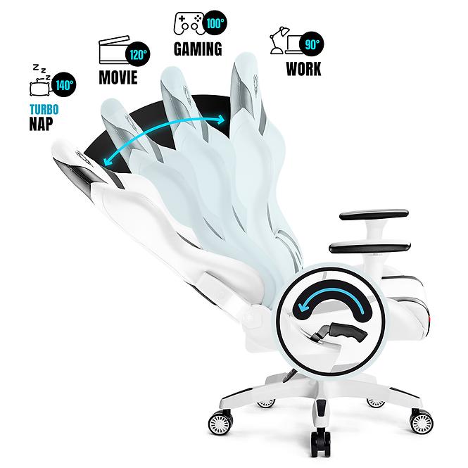 Gamer szék King Diablo X-Horn 2.0 fehér/fekete