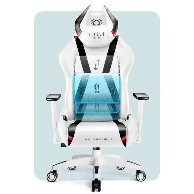 Gamer szék King Diablo X-Horn 2.0 fehér/fekete,11