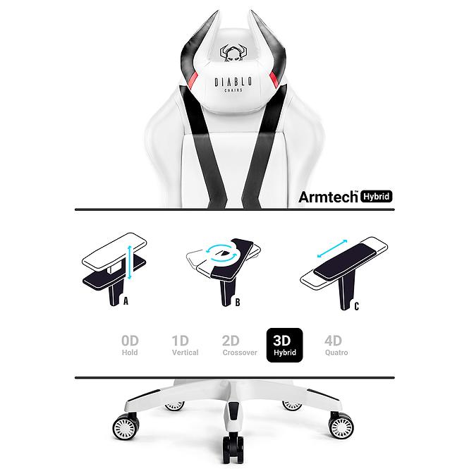 Gamer szék King Diablo X-Horn 2.0 fehér/fekete