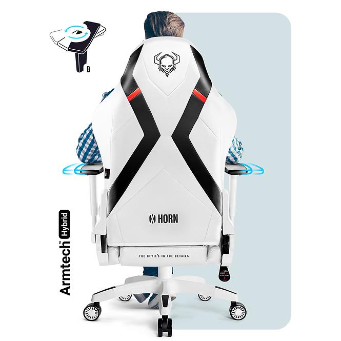 Gamer szék King Diablo X-Horn 2.0 fehér/fekete