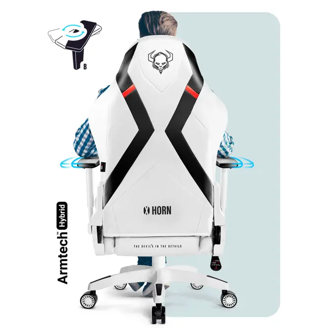 Gamer szék King Diablo X-Horn 2.0 fehér/fekete,14