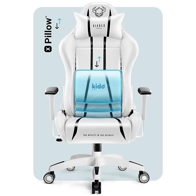 Gamer szék gyerekeknek Diablo X-One 2.0 fehér/fekete